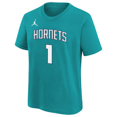 Lamelo Ball #1 Charlotte Hornets Player NBA T-Shirt Teal (YOUTH) - Taass outlet
