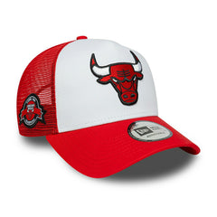 Chicago Bulls 6-Time Champion Side Patch Trucker Adjustable NBA Cap Red - Taass discount