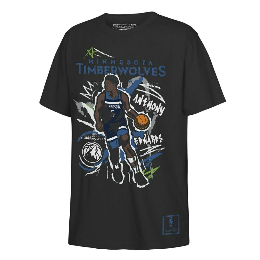 Anthony Edwards Minnesota Timberwolves NBA Chalked Up T-Shirt Black (YOUTH) - Taass outlet
