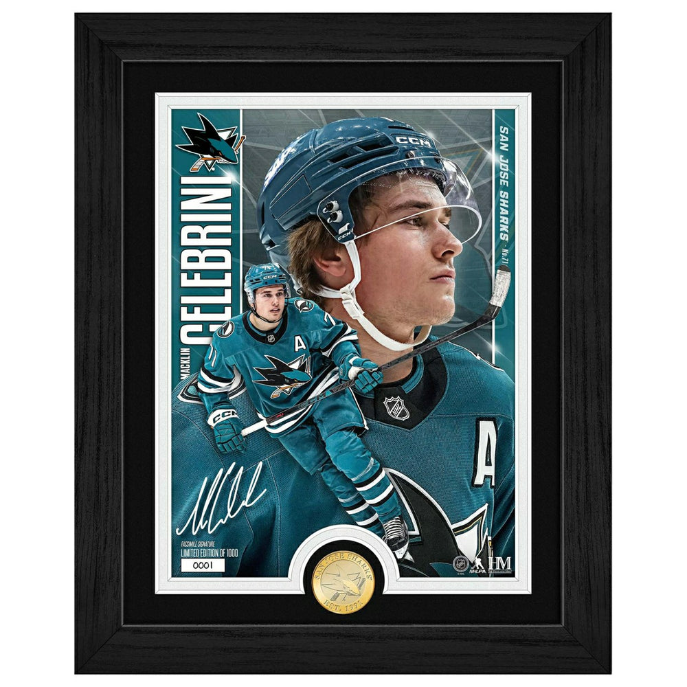 Macklin Celebrini San Jose Sharks Artist Proof Bronze Coin NHL Photo Frame - Taass outlet