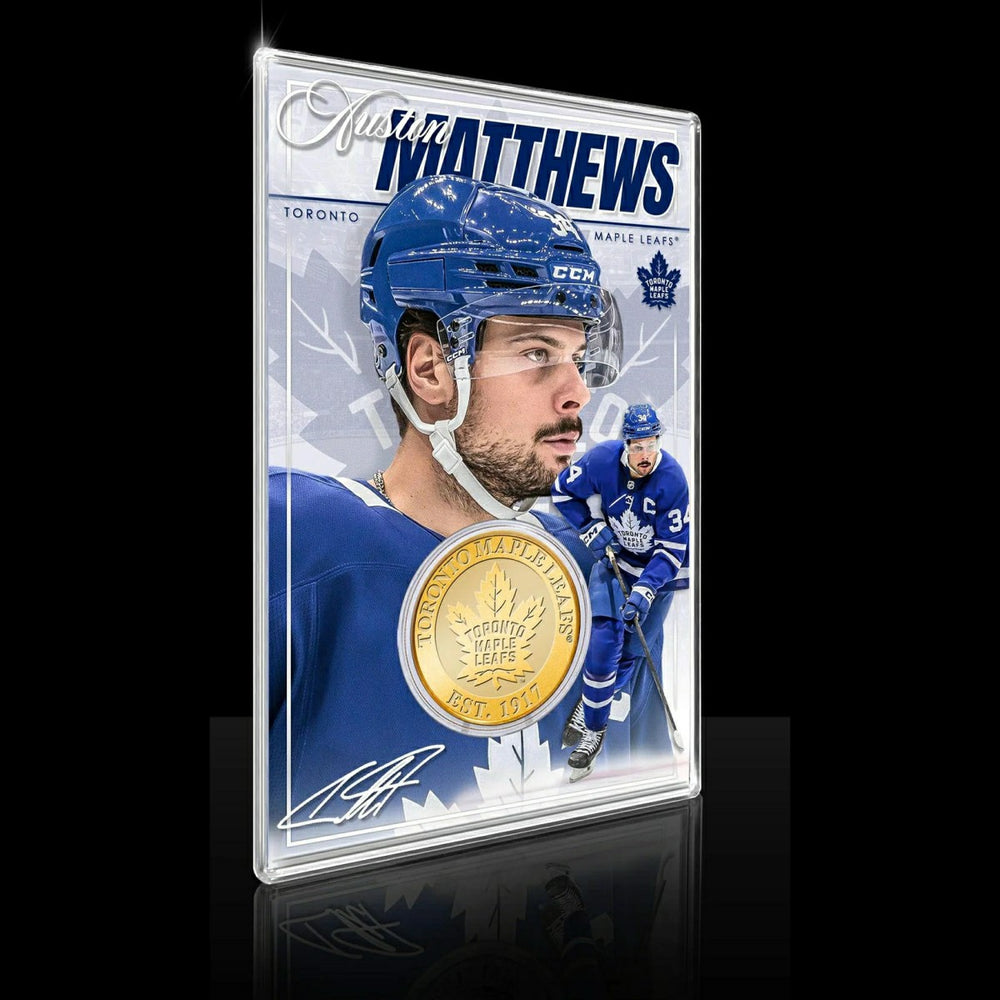 Auston Matthews Toronto Maple Leafs Acrylic Bronze Coin Holder - Taass sale