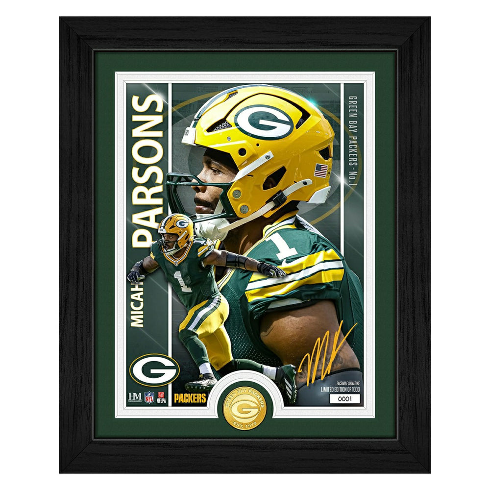 Micah Parsons Green Bay Packers Artist Proof Bronze Coin NFL Photo Frame - Taass outlet