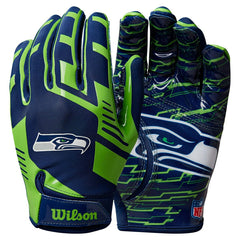 Seattle Seahawks Wilson Stretch-Fit NFL Receivers Gloves - Taass on sale