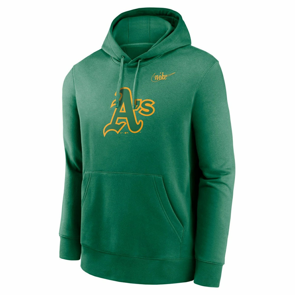 Oakland Athletics Cooperstown Logo Nike Club Fleece MLB Hoodie Green - Taass for sale
