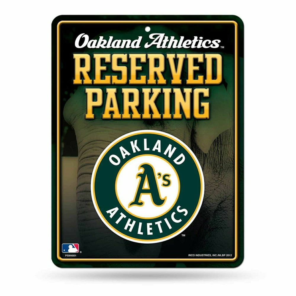 Oakland Athletics Reserved Parking MLB Metal Sign - Taass for sale