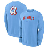 Atlanta Braves City Connect 2-Hit Club Crew Pullover Blue - Taass discount