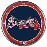 Atlanta Braves WinCraft Chrome MLB Wall Clock - Taass for sale