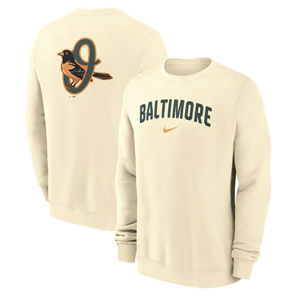 Baltimore Orioles City Connect 2-Hit Club Crew Pullover Natural - Taass on sale