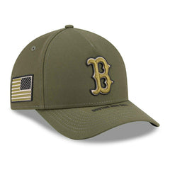 Boston Red Sox 2026 MLB Armed Forces 9FORTY M-Crown A-Frame Adjustable Cap Olive - Taass on sale