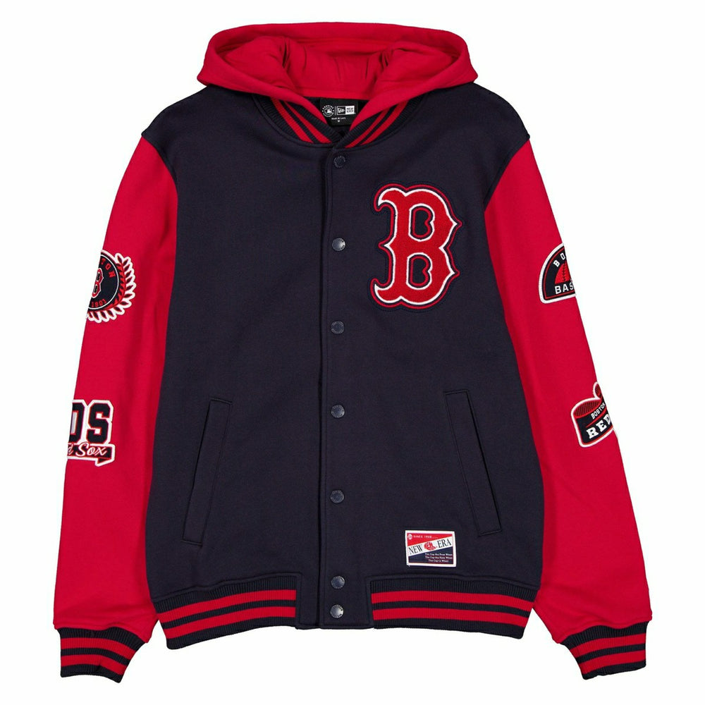 Boston Red Sox Full Snap Patch Jacket Navy/Red - Taass discount