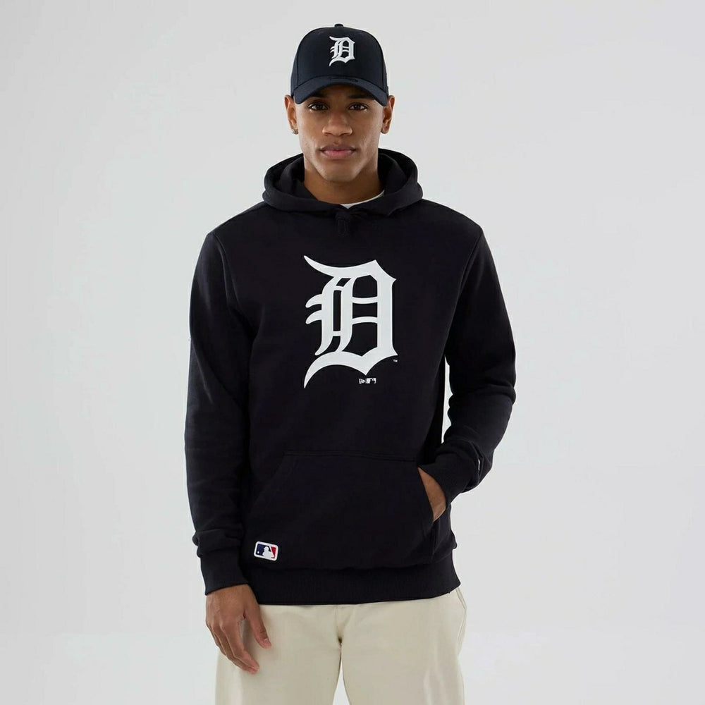 Detroit Tigers Team Logo New Era MLB Hoodie Navy - Taass Online