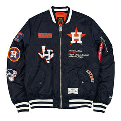 Houston Astros Alpha Industries MA-1 MLB Bomber Jacket Navy - Taass sale