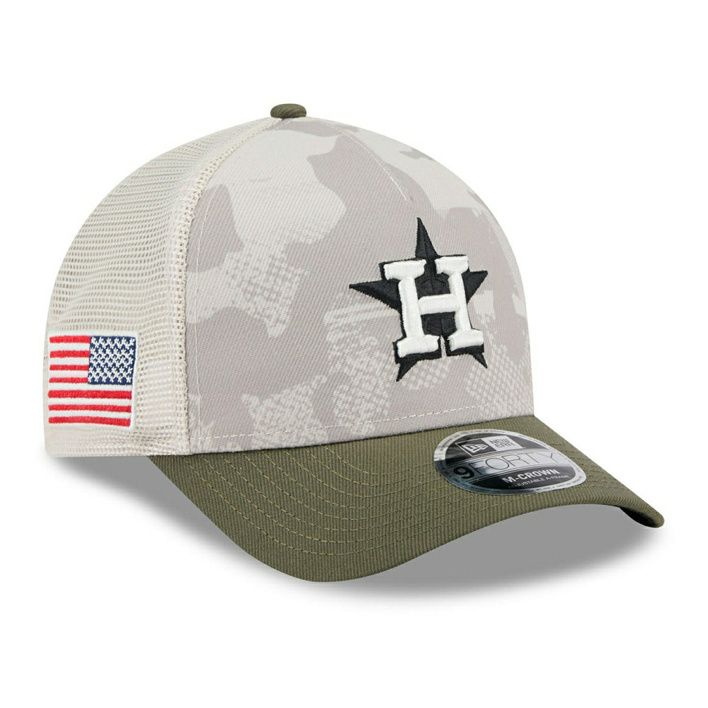 Houston Astros 2025 MLB Armed Forces 9FORTY M-Crown A-Frame Snapback Cap - Taass for sale