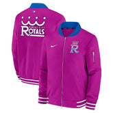 Kansas City Royals City Connect 2026 MLB Authentic Dugout Bomber Jacket Purple - Taass US