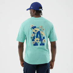 Los Angeles Dodgers Floral MLB T-Shirt Teal - Taass on sale