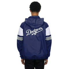 Los Angeles Dodgers MLB Quarter Zip Windbreaker Jacket Blue - Taass on sale