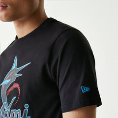 Miami Marlins Team Logo New Era MLB T-Shirt Black - Taass outlet