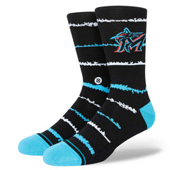 Miami Marlins Chalk Stance MLB Crew Socks Black - Taass discount