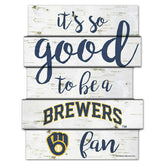 Milwaukee Brewers Birchwood MLB Wood Sign - Taass outlet