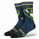Milwaukee Brewers MLB Batting Practice Stance Crew Socks - Taass US