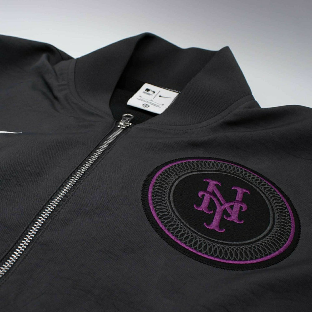 New York Mets City Connect 2026 MLB Authentic Dugout Bomber Jacket Anthracite - Taass US