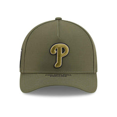 Philadelphia Phillies 2026 MLB Armed Forces 9FORTY M-Crown A-Frame Adjustable Cap Olive - Taass for sale