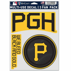 Pittsburgh Pirates City Connect Multi-Use MLB Decals Set (3 Pcs.) - Taass US