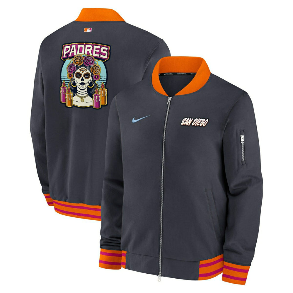 San Diego Padres City Connect 2026 MLB Authentic Dugout Bomber Jacket Navy - Taass for sale