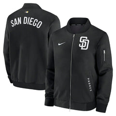 San Diego Padres 2026 MLB Authentic Dugout Bomber Jacket Black - Taass for sale