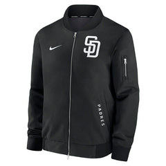 San Diego Padres 2026 MLB Authentic Dugout Bomber Jacket Black - Taass for sale