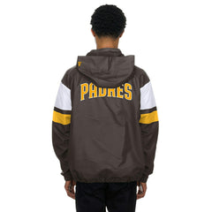 San Diego Padres MLB Quarter Zip Windbreaker Jacket Brown - Taass discount