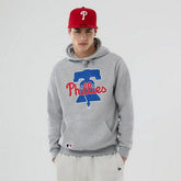 Philadelphia Phillies Team Logo New Era MLB Hoodie Gray - Taass US