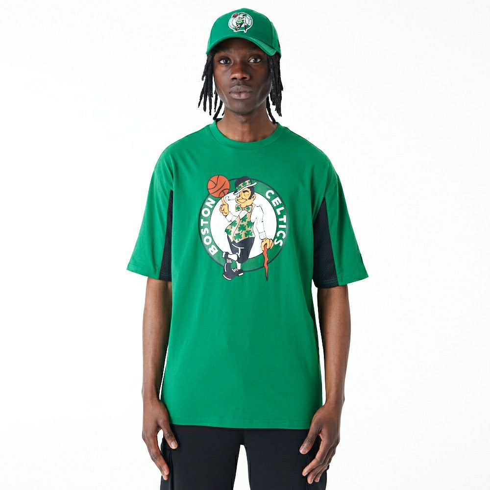 Boston Celtics Mesh Panel New Era Oversized NBA T-Shirt - Taass for sale