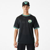 Boston Celtics New Era Oversized NBA Mesh T-Shirt Black - Taass outlet