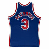 Dražen Petrović #3 New Jersey Nets 1992-93 Swingman NBA Jersey Blue - Taass outlet