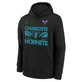 Charlotte Hornets NBA Courtside Jordan Club Hoodie Black (YOUTH) - Taass Online