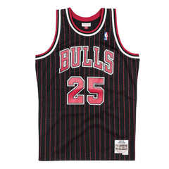Steve Kerr #25 Chicago Bulls 1995-96 Swingman NBA Jersey Pinstripe - Taass Online
