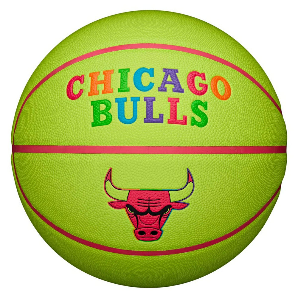 Chicago Bulls Neon Pop NBA Basketball (Size 7) - Taass Online