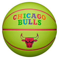 Chicago Bulls Neon Pop NBA Basketball (Size 7) - Taass Online