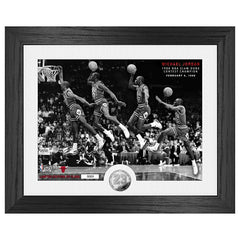 Michael Jordan 1988 NBA Slam Dunk Champion Silver Coin Framed NBA Photo - Taass sale