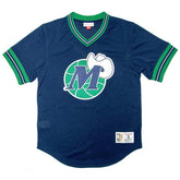 Dallas Mavericks Unbeaten Mitchell & Ness NBA V-Neck Mesh Shirt Navy - Taass sale