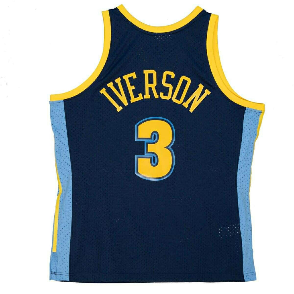 Allen Iverson #3 Denver Nuggets 2006-07 Mitchell & Ness Swingman NBA Jersey Navy - Taass on sale