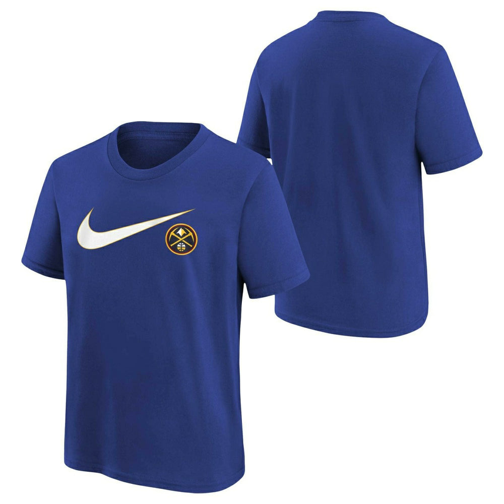 Denver Nuggets Nike Swoosh Logo NBA T-Shirt Blue (YOUTH) - Taass outlet
