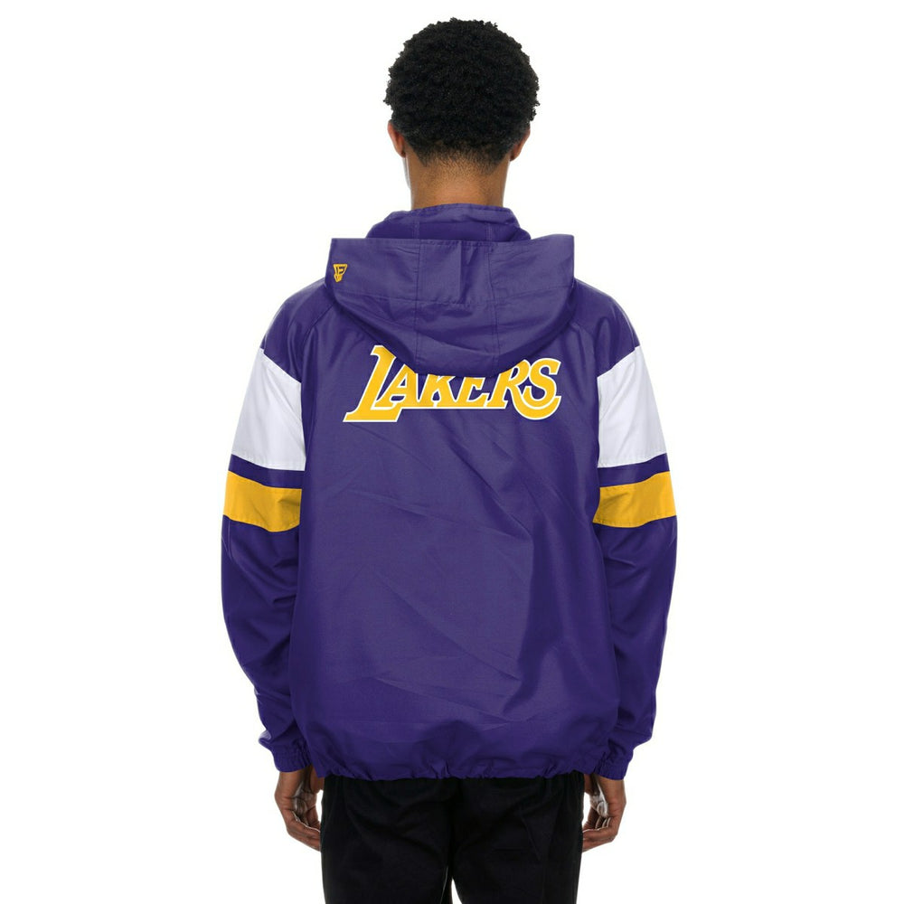 Los Angeles Lakers NBA Quarter Zip Windbreaker Jacket Purple - Taass discount