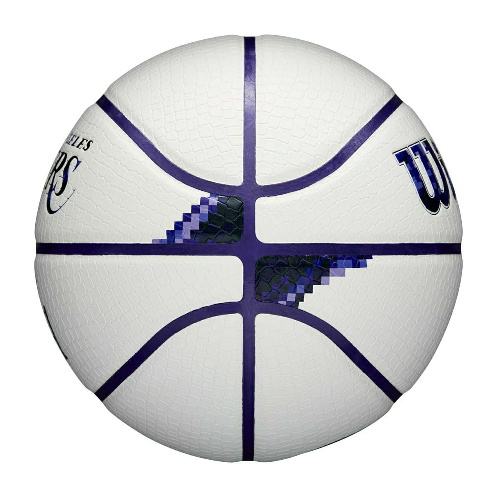 Los Angeles Lakers Pixel NBA Basketball White (Size 7) - Taass US