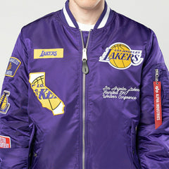 Los Angeles Lakers Alpha Industries MA-1 NBA Bomber Jacket - Taass US