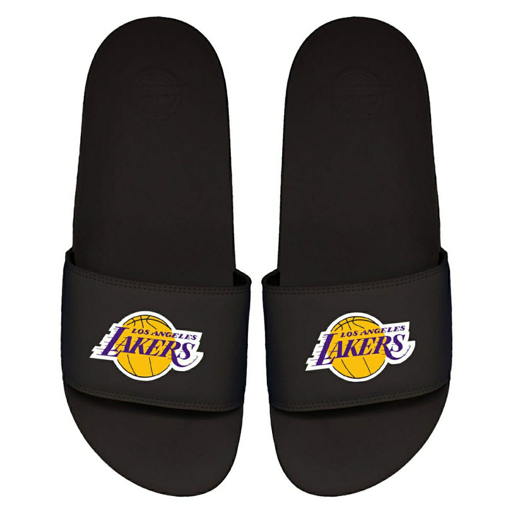 Los Angeles Lakers Primary Logo ISlide NBA Gel Slides Black - Taass for sale