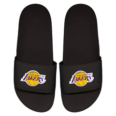 Los Angeles Lakers Primary Logo ISlide NBA Gel Slides Black - Taass for sale