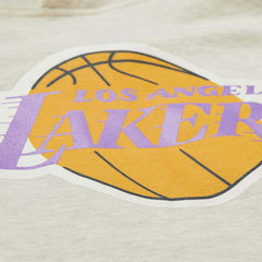 Los Angeles Lakers Slammin Mitchell & Ness NBA Hoodie Oatmeal Heather - Taass Online