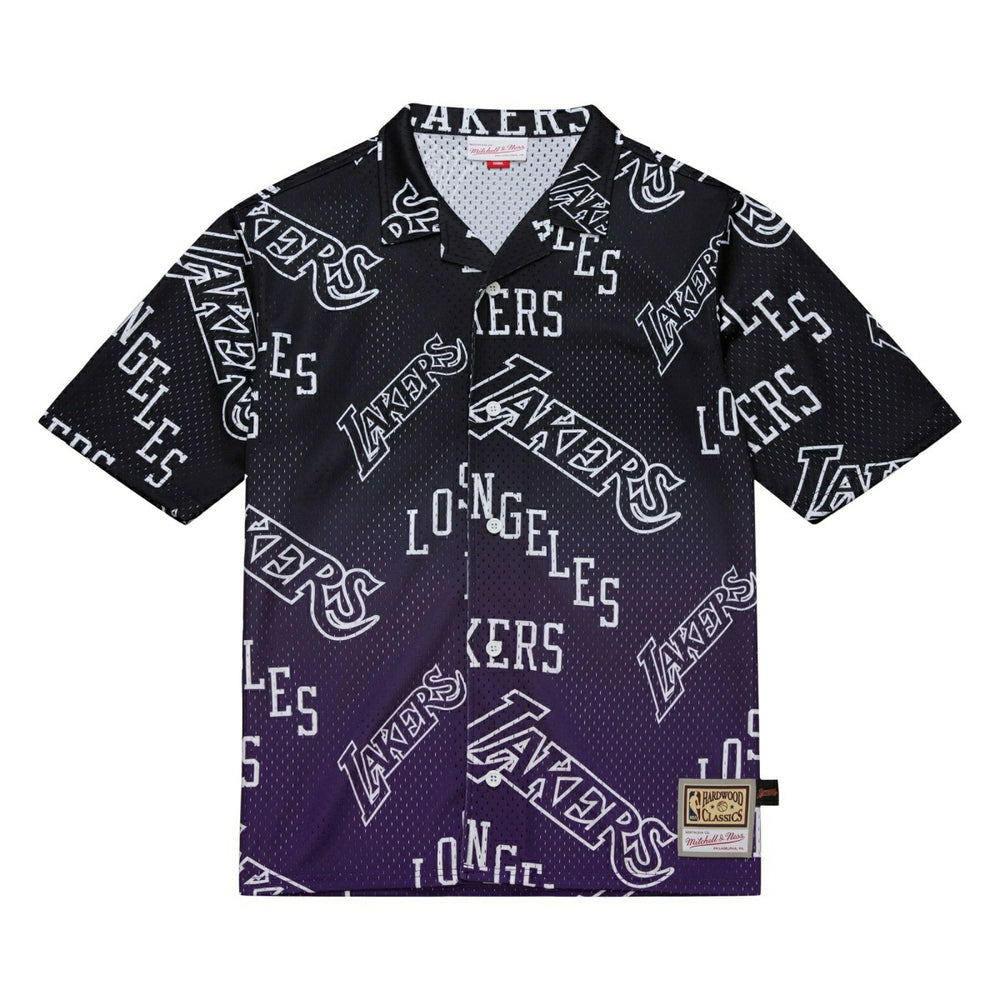 Los Angeles Lakers Mitchell & Ness Destination Leisure Button Up NBA Shirt - Taass for sale